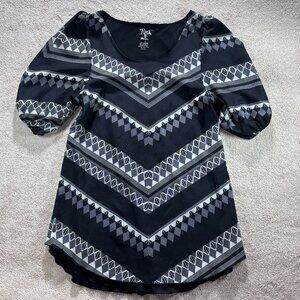 Rock 47 by Wrangler Dress Womens Small High Low Tunic Dress 3/4 Sleeve Western